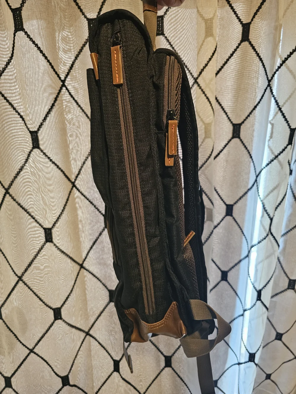 Lenovo Black Canvas Backpack with Brown 